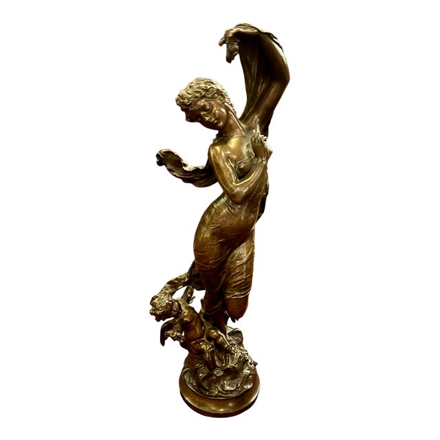 Hippolyte François Moreau “Crépuscule” Patinated Bronze Sculpture, Ca. 1857 [Jb] For Sale