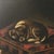 19th C. Pastel Portrait of A Puppy ​This adorable portrait of a puppy, napping on a pillow with tassels, is done in...