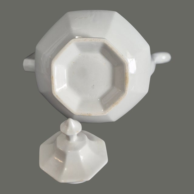 Ceramic Vintage Attributed Johnson Brothers Ironstone Classical White Tea Pot For Sale - Image 7 of 9