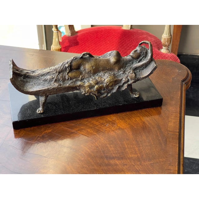 Figurative 1950s Bronze Sculpture of Reclining Nude For Sale - Image 3 of 5