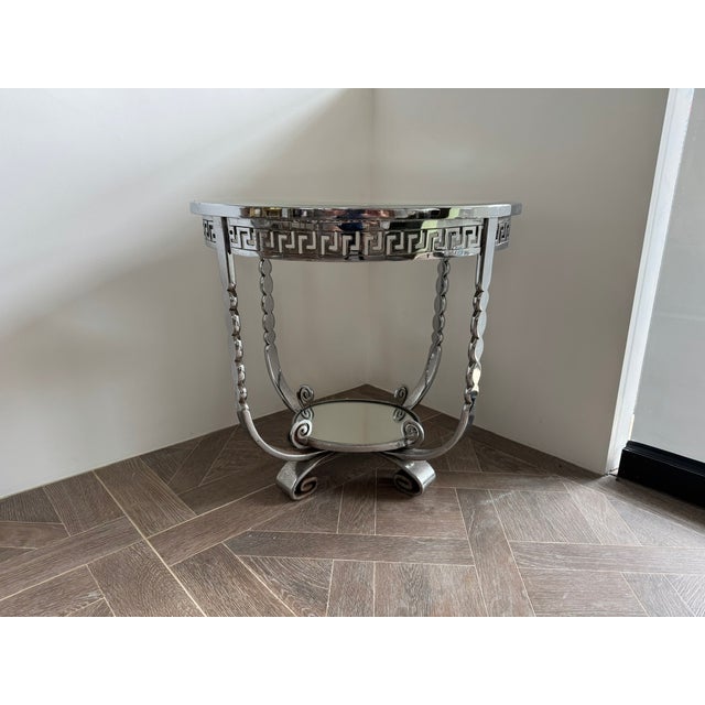Silver Art Deco Chrome Table, 1930 For Sale - Image 8 of 11