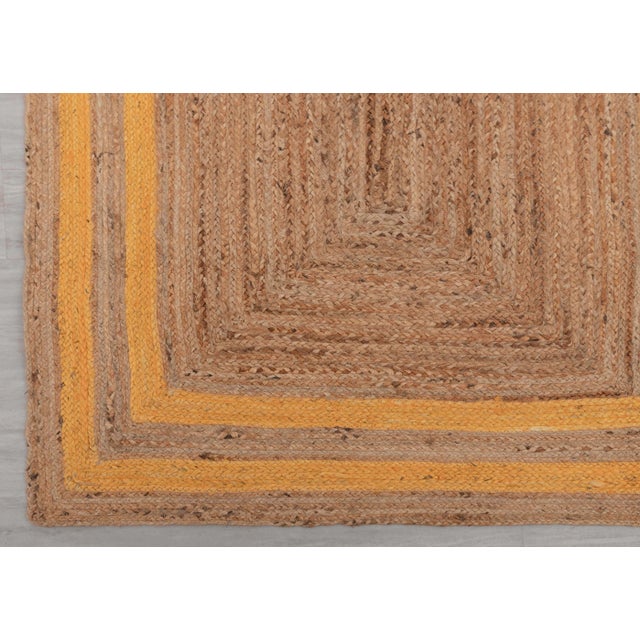 Not Yet Made - Made To Order 9'x12' Orangish Yellow Jute Braided Rectangle Boho Chic Rug For Sale - Image 5 of 13