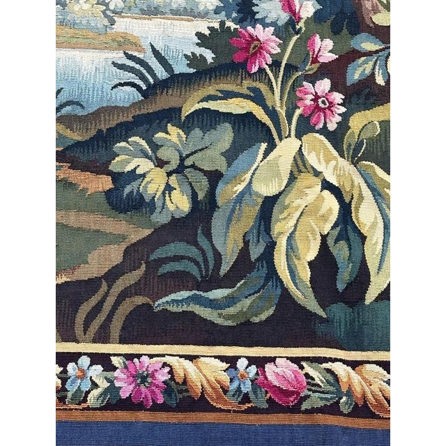 Blue Mid-Century Modern French Handwoven Aubusson Tapestry, 1940s For Sale - Image 8 of 18