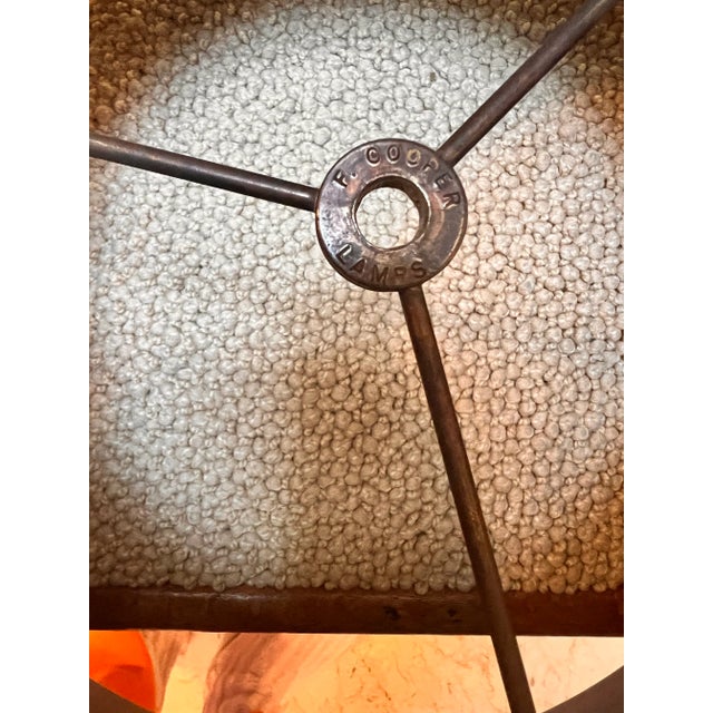 French Mid 20th Century Pair of Frederick Cooper Bouillotte Table Lamps – Brass With Tôle Shades, 30” Tall For Sale - Image 3 of 9