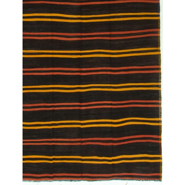 Vintage Black Turkish Kilim Rug 6ft 6in X 11ft 5in For Sale - Image 4 of 4