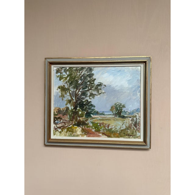 Sigurd Hagegård, Landscape, 1960s, Oil on Canvas, Framed For Sale - Image 11 of 12