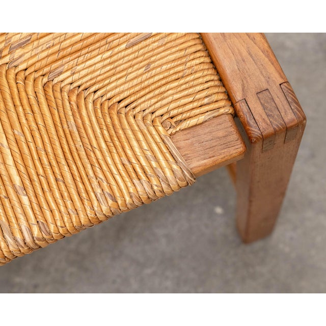 Vintage Chairs in Elm and Straw from Maison Regain, 1970s, Set of 6 For Sale - Image 6 of 12