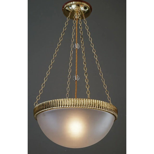 Gold Chandelier with Original Glass Shade Vienna from Otto Prutscher, 1908 For Sale - Image 8 of 12