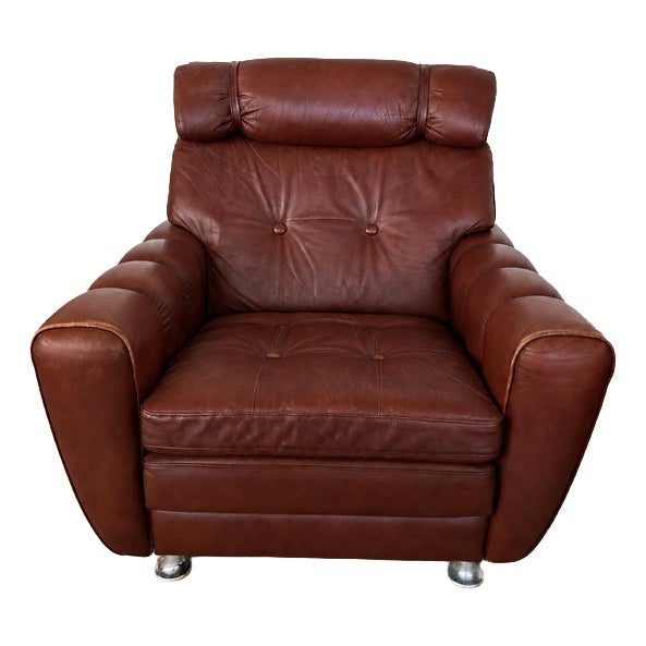 Vintage Burgundy Leather Lounge Chairs by Svend Skipper, Denmark For Sale