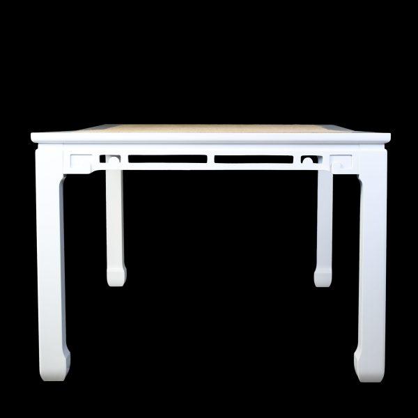 A vintage Ming-style dining table with a newly lacquered finish, pairing chinoiserie elegance with a fresh, polished...