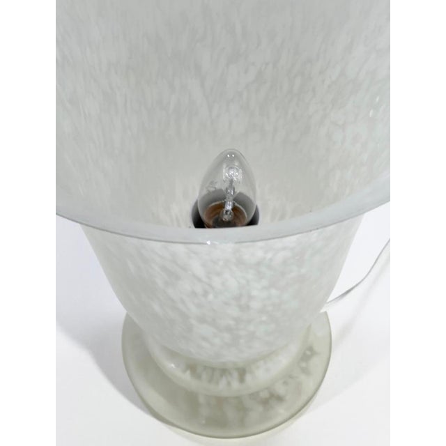 Vintage Art Deco Style Glass Torchiere Uplighter Lamp, 1980s For Sale - Image 6 of 11