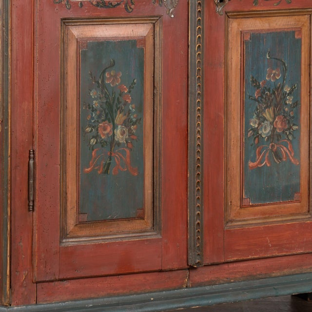 Wood Swedish Hand-Painted Pine Armoire Dated 1823 For Sale - Image 7 of 14
