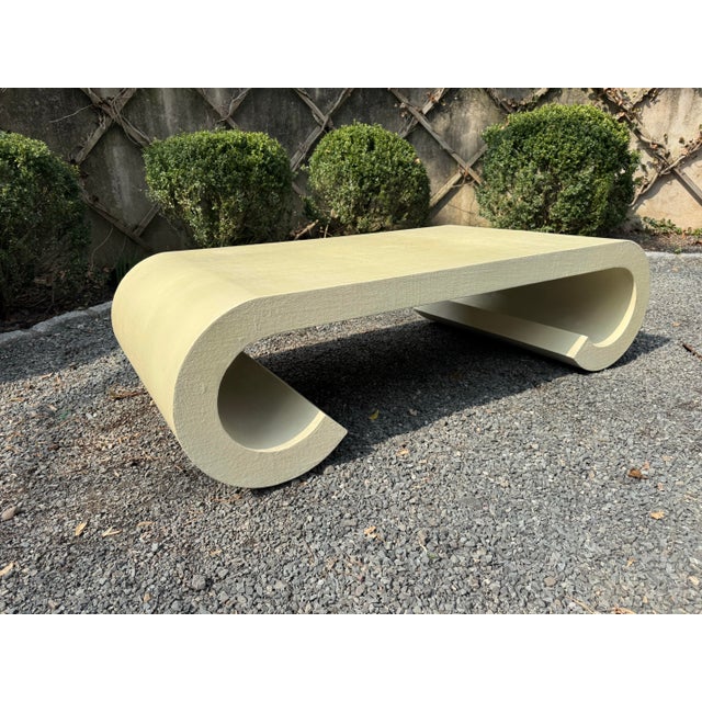 Karl Springer Handsome Mid-Century Modern Scroll Coffee Table in the Style of Karl Springer For Sale - Image 4 of 9