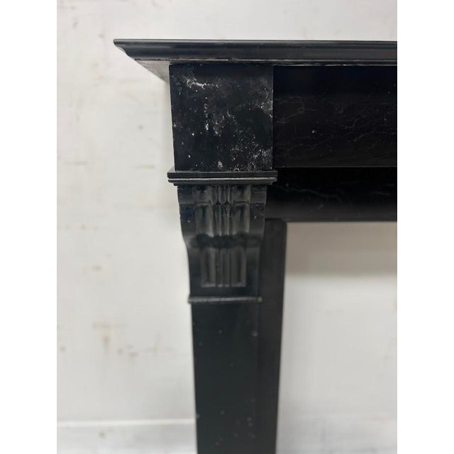 Stone Napoleon III Fireplace with Black Marble Corbel, 1800s For Sale - Image 7 of 15