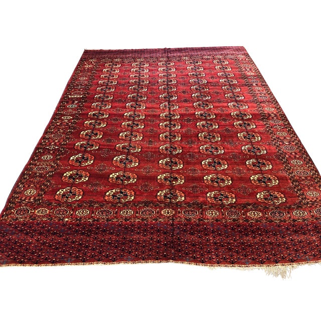 1920s Antique Turkmen Tekke Rug | Allover Design | 8x11 For Sale - Image 5 of 8