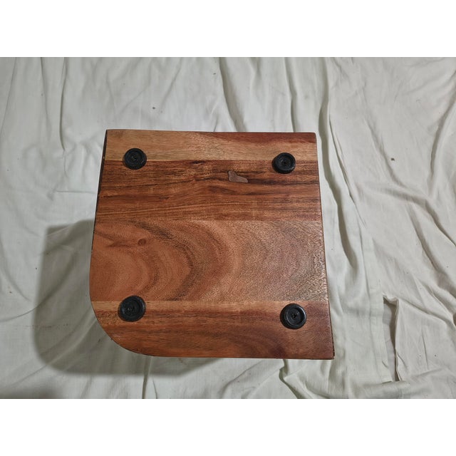 Wood Pair of Accent Stacking Tables Cubism Bauhaus Styling For Sale - Image 7 of 9