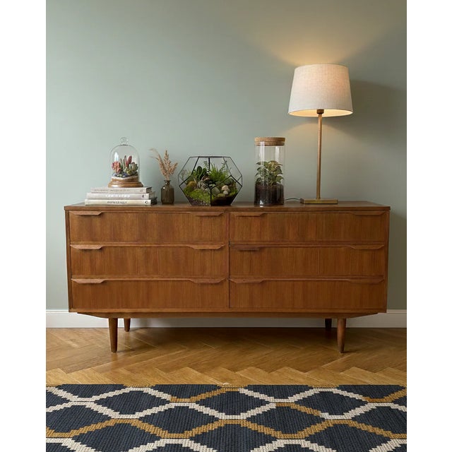 1950s Vintage Danish Teak Sideboard with Drawers and Doors, 1950s For Sale - Image 5 of 6