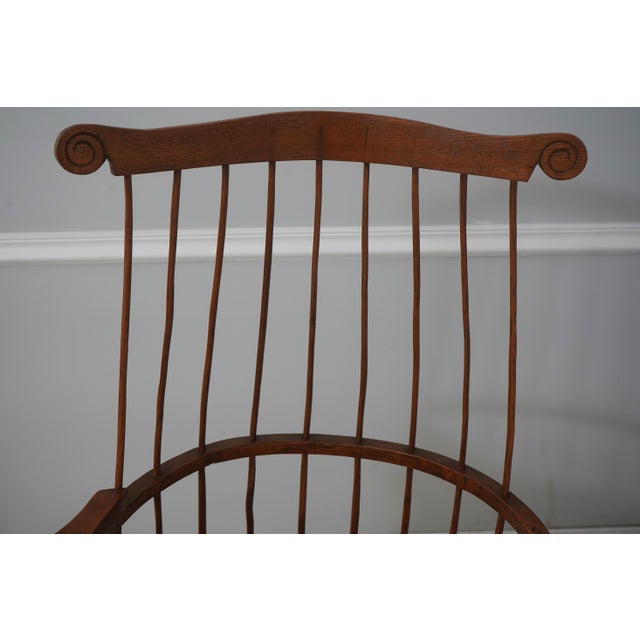 19th Century Antique Early American Windsor Writing Desk Armchair With Drawer For Sale - Image 5 of 18