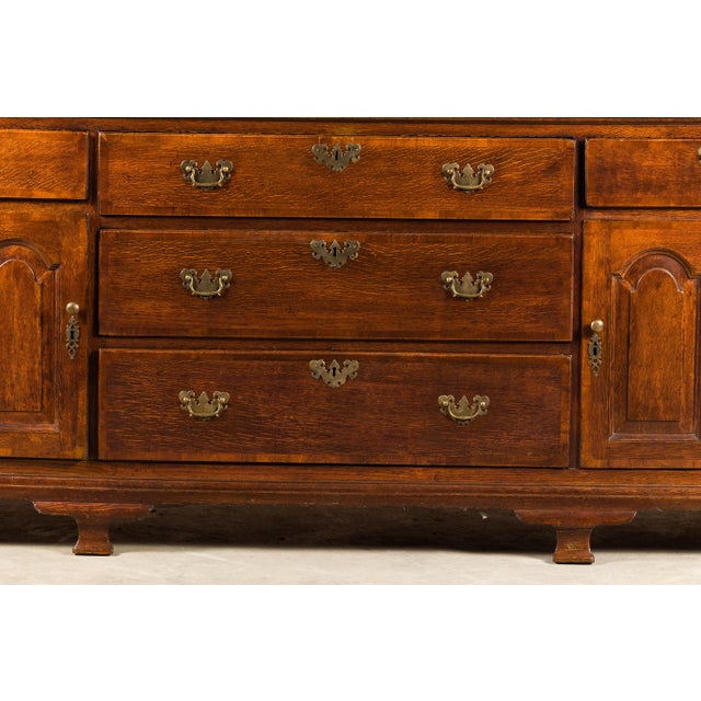 19th Century English Oak Buffet with Five Drawers and Two Doors For Sale - Image 11 of 12