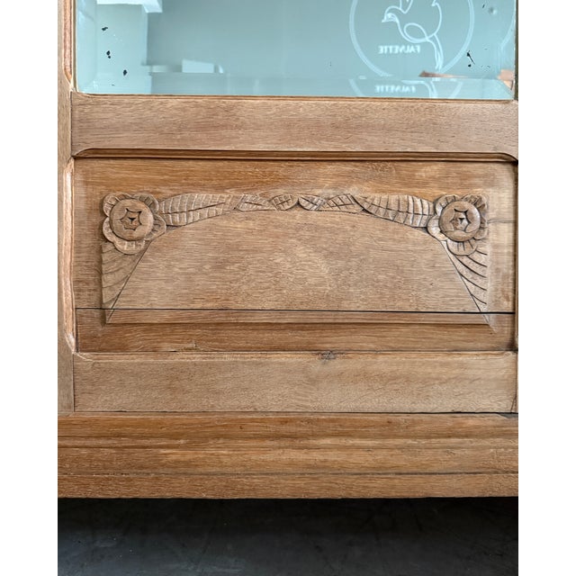 Wood Art Deco Oak 3-Door Wardrobe, 1930s For Sale - Image 7 of 16