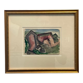Framed Helen Malta Queens New York Ozone Park Watercolor For Sale