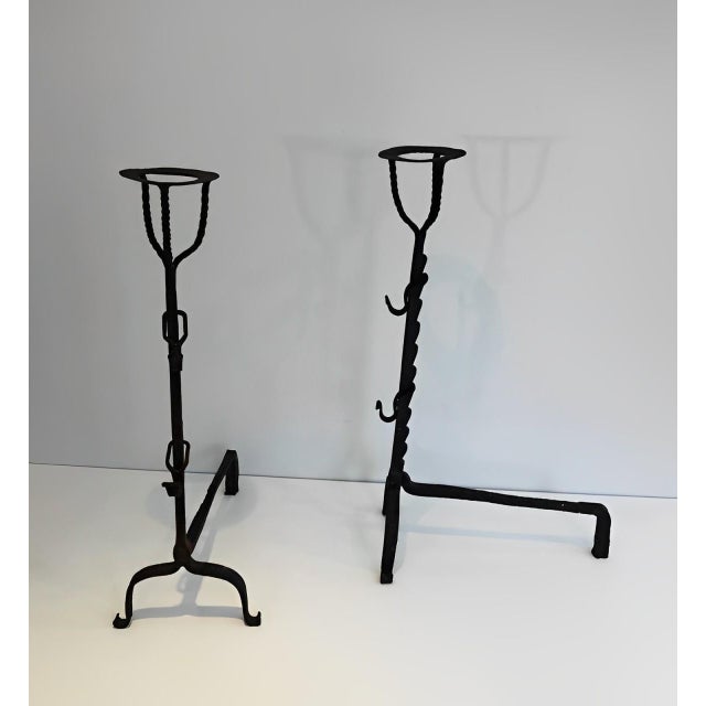 17th Century 1650s Wrought Iron Landiers - a Pair For Sale - Image 5 of 9