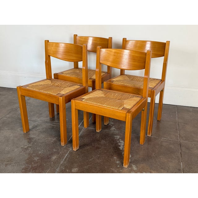 Vintage 1970's Maison Regain Elm Dining Chairs For Sale - Image 16 of 18