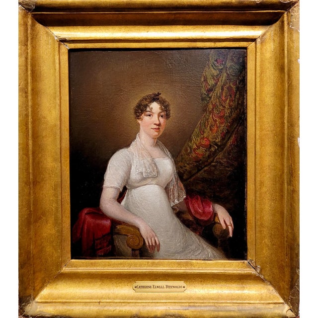 Portrait of a Catherine Elwell Reynolds -18th Century English Oil Painting For Sale - Image 9 of 9