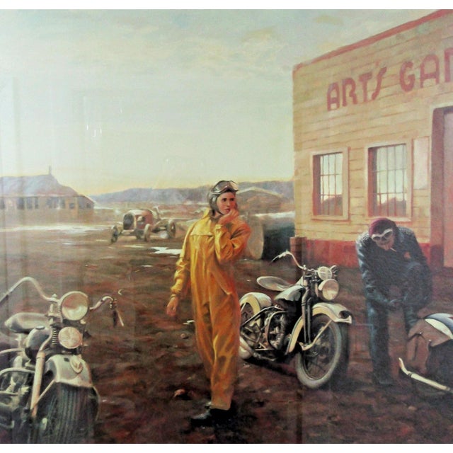 David Uhl Harley-Davidson "Change in the Weather" Large Framed Art Print For Sale - Image 4 of 16