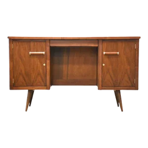 Tall Walnut Mid Century Desk