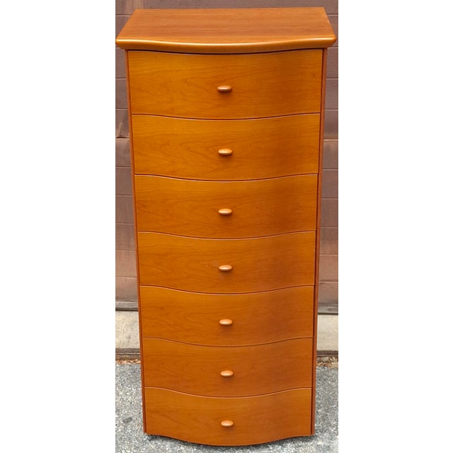 Late 20th Century Scandinavian Modern Style Italian Cherry Osiery Lingerie Chest of Drawers For Sale - Image 9 of 12