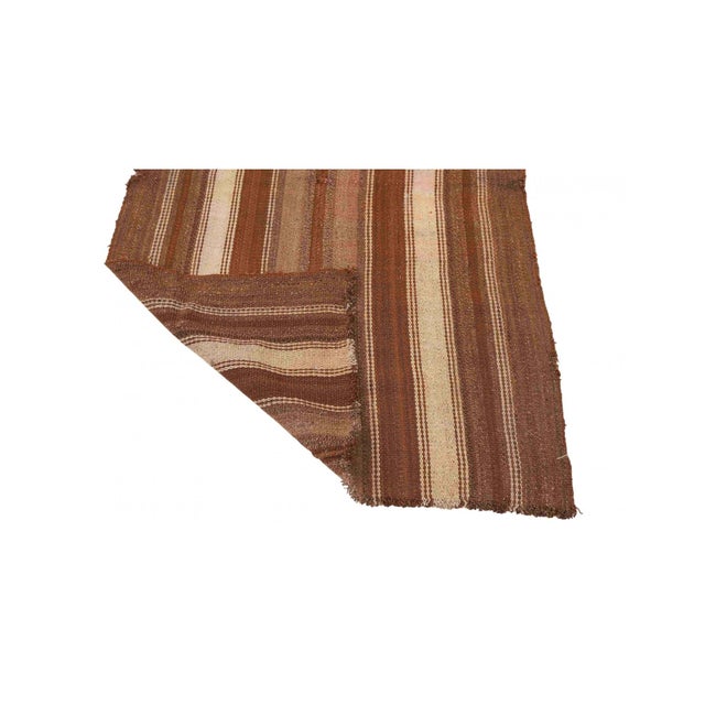 1960s Small Vintage Brown Kilim Rug - 2`9″ X 3`11″ Ft For Sale - Image 5 of 6