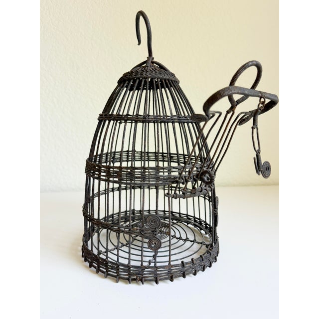 Antique French Wire Birdcage, Early 20th C For Sale - Image 12 of 13