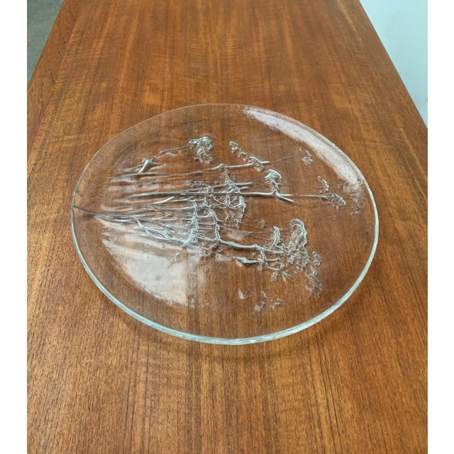 Large Mid-Century Finnish Glass Plate by Kaija Aarikka for Humppila For Sale - Image 6 of 18