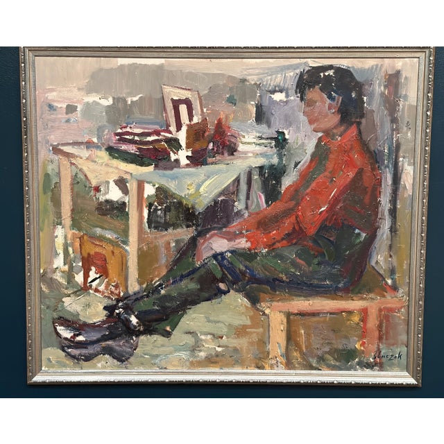Jerzy Luczak-Szewczyk, Figure Composition, 1950s, Oil on Panel, Framed For Sale - Image 14 of 18