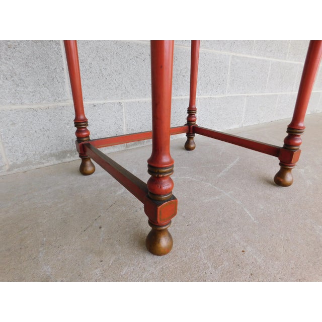 Vintage Chinoiserie Paint Decorated Vanity With Lift Center Mirror For Sale - Image 9 of 13