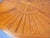 Vintage round coffee table from the 1970s, pine wood slatted frame, base, and top, octagonal legs, very good overall...
