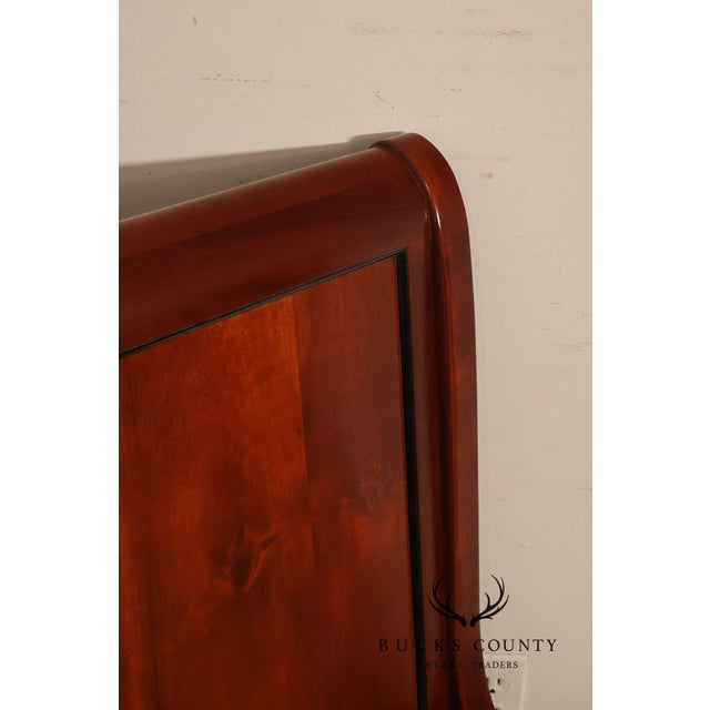 Biedermeier Century Furniture Biedermeier Style Yew Wood Queen Sleigh Bed For Sale - Image 3 of 18