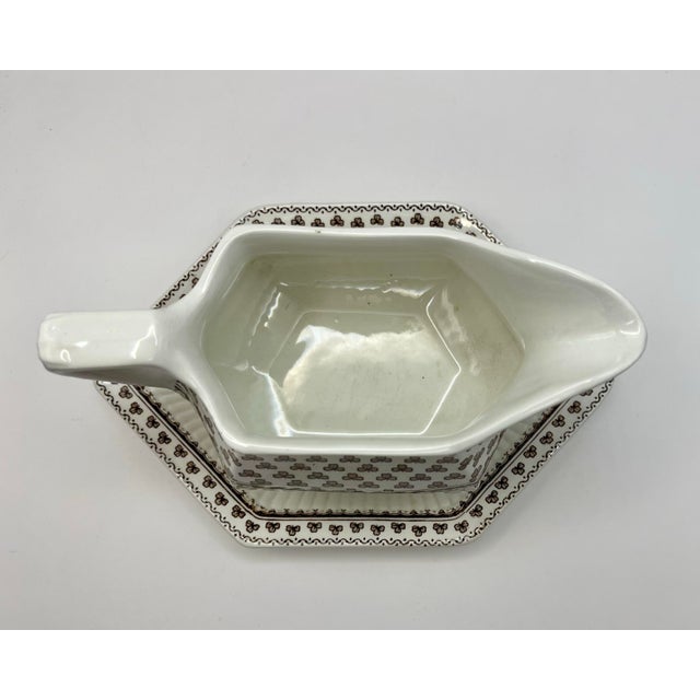 White Vintage Wm. Adams & Sons “Sharon” Ironstone Sauce Boat For Sale - Image 8 of 10