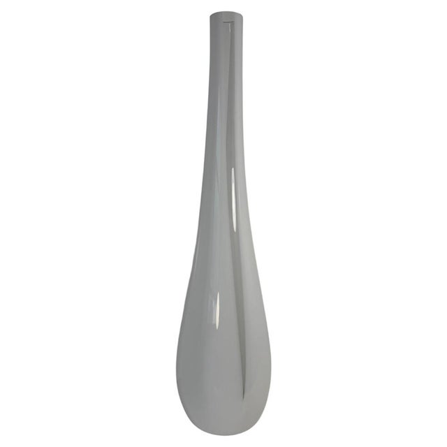 Large White and Clear Murano Glass Vase, Italy, 1990s For Sale - Image 9 of 9