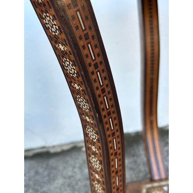 Wood Antique Inlaid Moroccan Stand or Table For Sale - Image 7 of 8