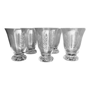 1950s Daum France Crystal Glasses Signed in Original Box - 6 Pieces