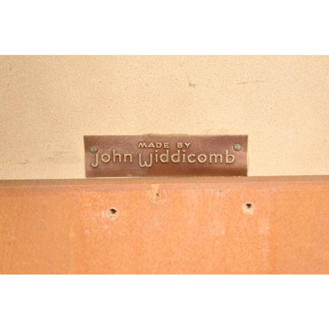 John Widdicomb Neoclassical Painted and Gold Gilt Large Wall Mirror, 1950s For Sale - Image 9 of 10