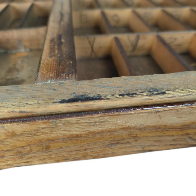 Early 20th Century Wooden Hamilton Letterpress Storage Drawer Rustic Gallery Wall Decor California Job Case For Sale - Image 4 of 12