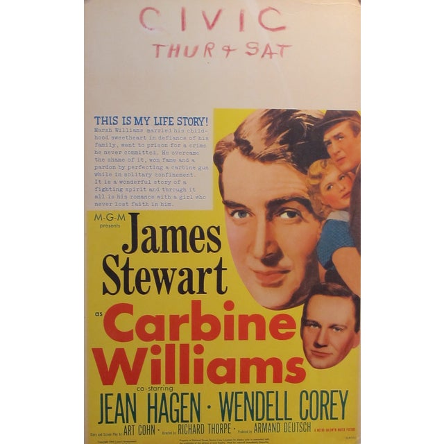 1952 James Stewart Carbine Williams Card For Sale