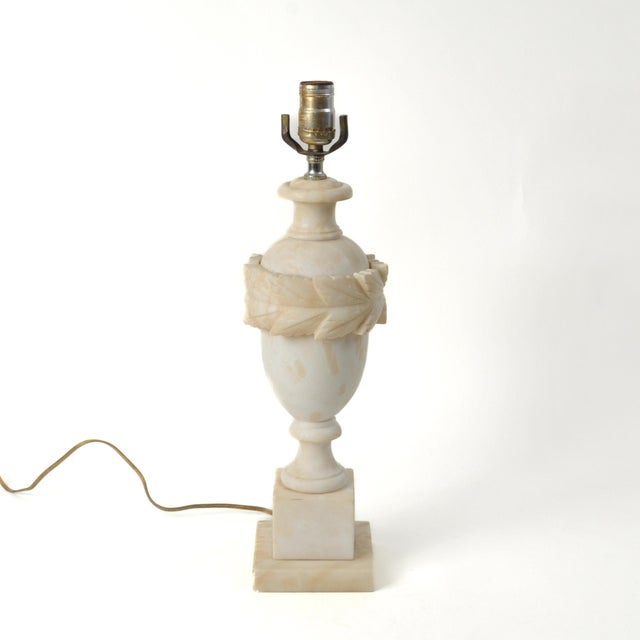 Vintage Carved Alabaster Lamp For Sale - Image 4 of 13
