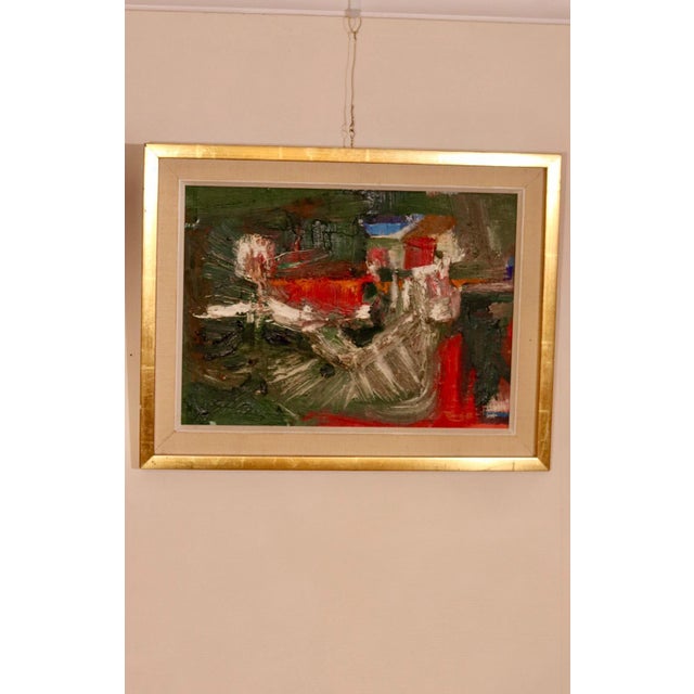 T. Berg, Abstract, 1960s, Oil Painting, Framed For Sale - Image 10 of 10