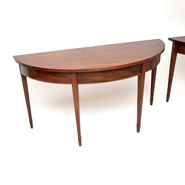 Antique Georgian Revival Style Console Tables, 1900, Set of 2 For Sale - Image 6 of 11
