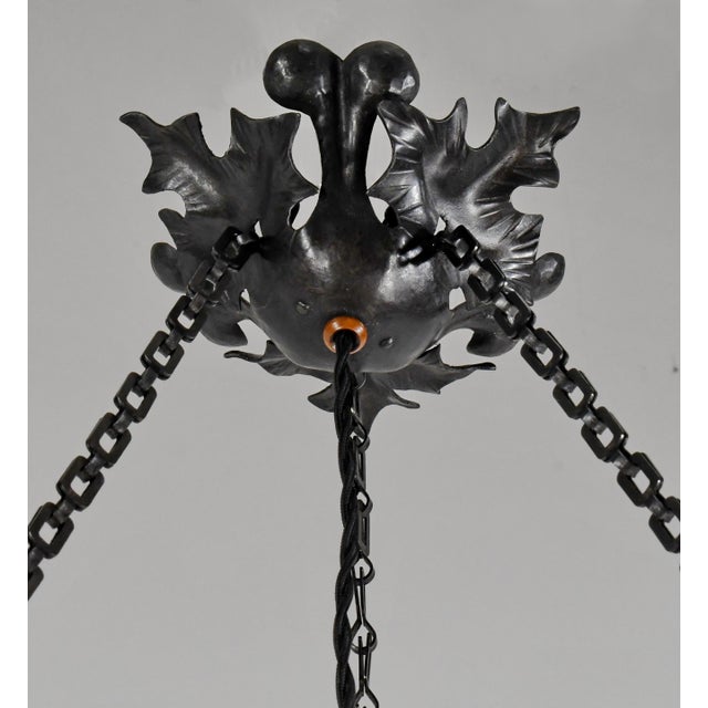 1930s 1930s Le Verre Francais Schneider Large French Art Deco Pendant Light For Sale - Image 5 of 14
