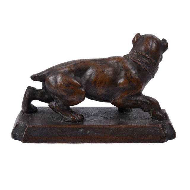 1900s Bronze Dog Paperweight Sculpture For Sale - Image 4 of 6